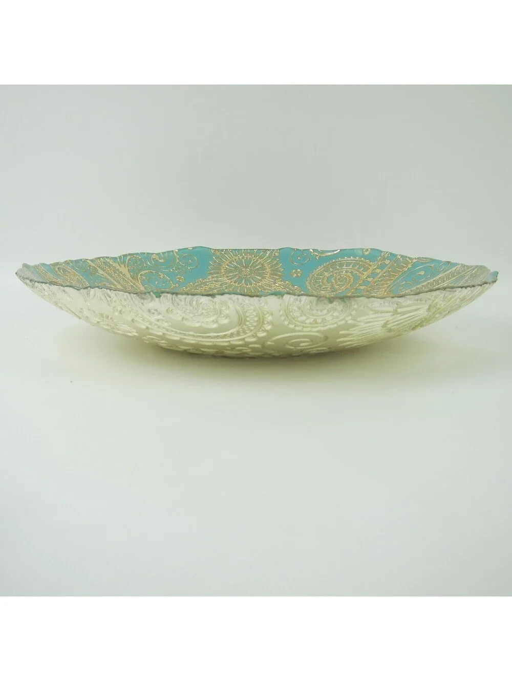 Vintage Decorative Glass Serving Bowl 13